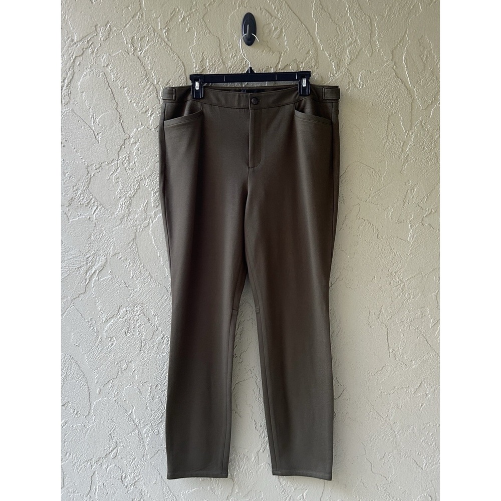 Talbots Women's Size 12 Olive Green Large Ponte Skinny Leg Lexington Pants NWOT